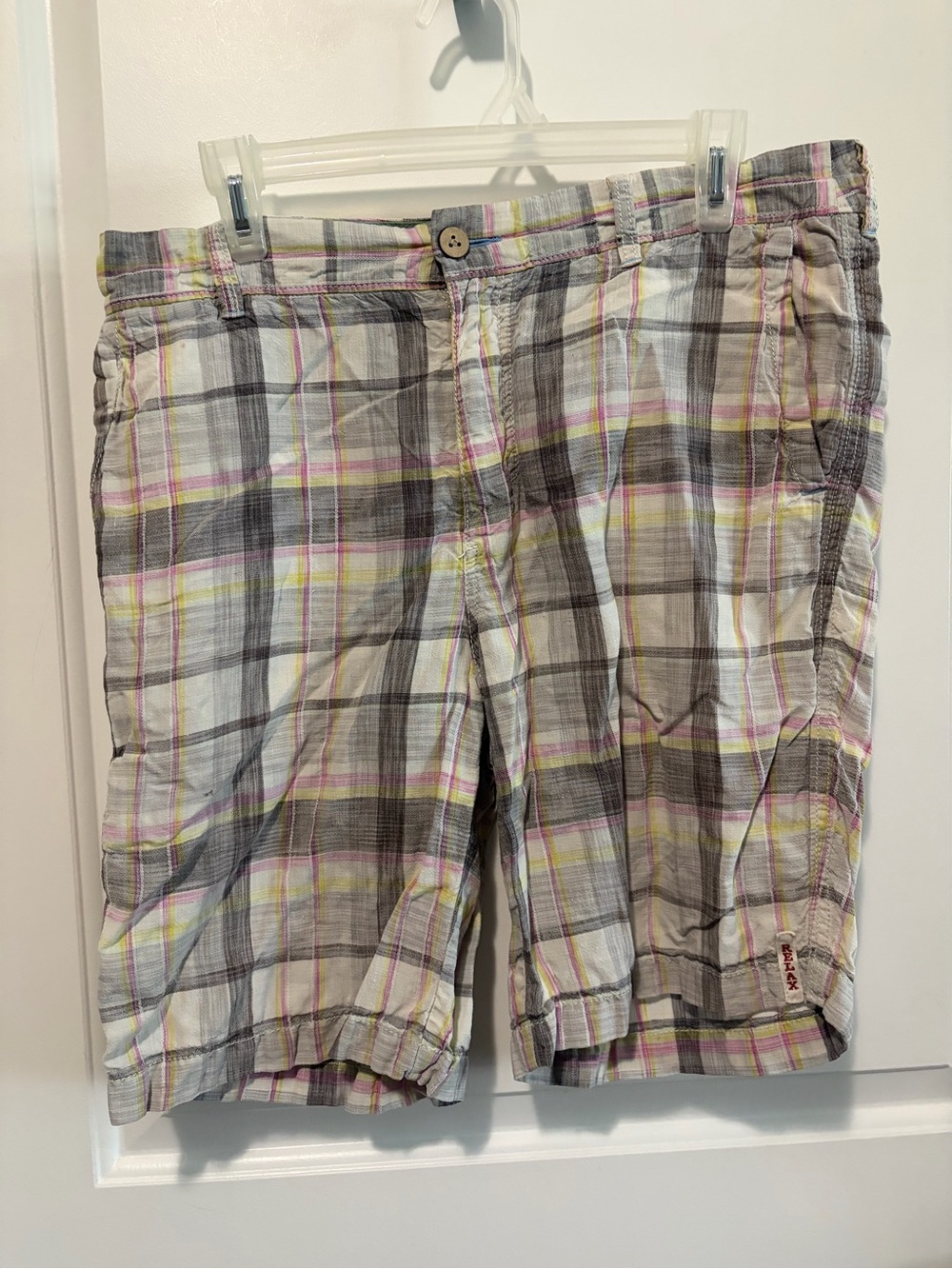 Tommy Bahama Men's Plaid Shorts in Gray, White, Yellow & Pink